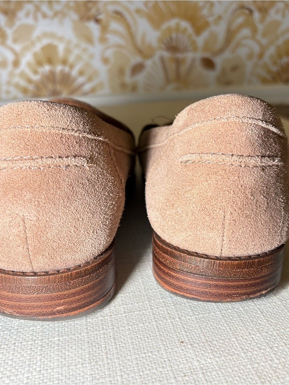 Brioso Taupe Suede Loafers | Women's Comfort Slip-On Moccasins | Boho Western - Picture 9 of 10